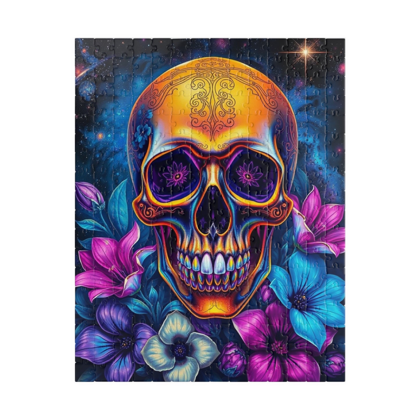 Cosmic Skull Artwork Puzzle for Adults, 110-1014 Piece Gothic Jigsaw Game, Best Unique Gift for Puzzle Lover, Mindfulness Activity, Solo Fun 252 pcs (Vertical) Puzzle The Puzzle Chest