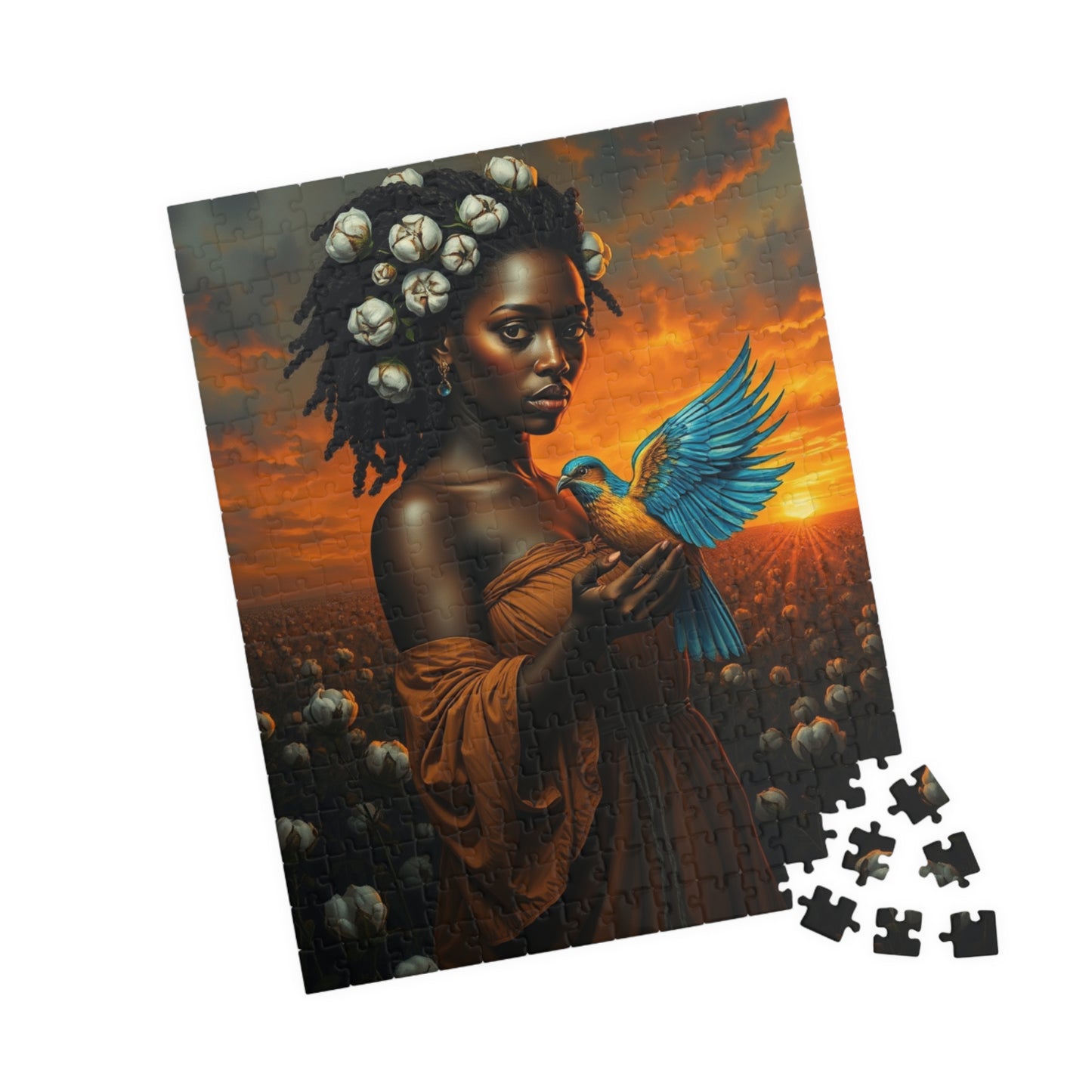 Black Woman in Cotton Field Jigsaw Puzzle, Black History African American Puzzle Art for Adults, Afrocentric Family Home Entertainment or Solo Fun, Friend Gift Puzzle The Puzzle Chest