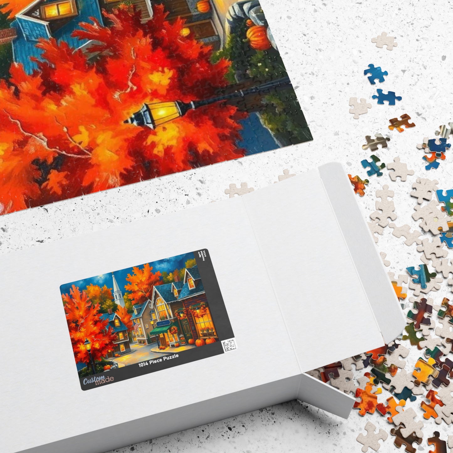New England Village Jigsaw Puzzle Autumn, Thanksgiving Activity, Mindful Hobby, Family Fun Game, Fall Gift, Seasonal Indoor Entertainment Puzzle The Puzzle Chest