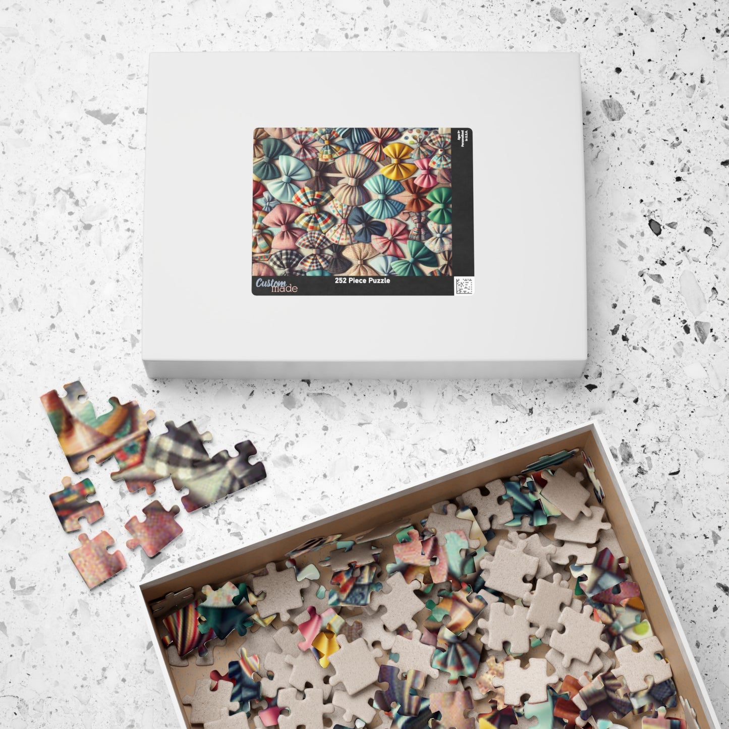 Pastel Coquette Bows Jigsaw Puzzle, 110-1014 Piece Family Fun Game, Calming Hobby, Best Unique Gift Idea, Home Entertainment Hobby Puzzle The Puzzle Chest