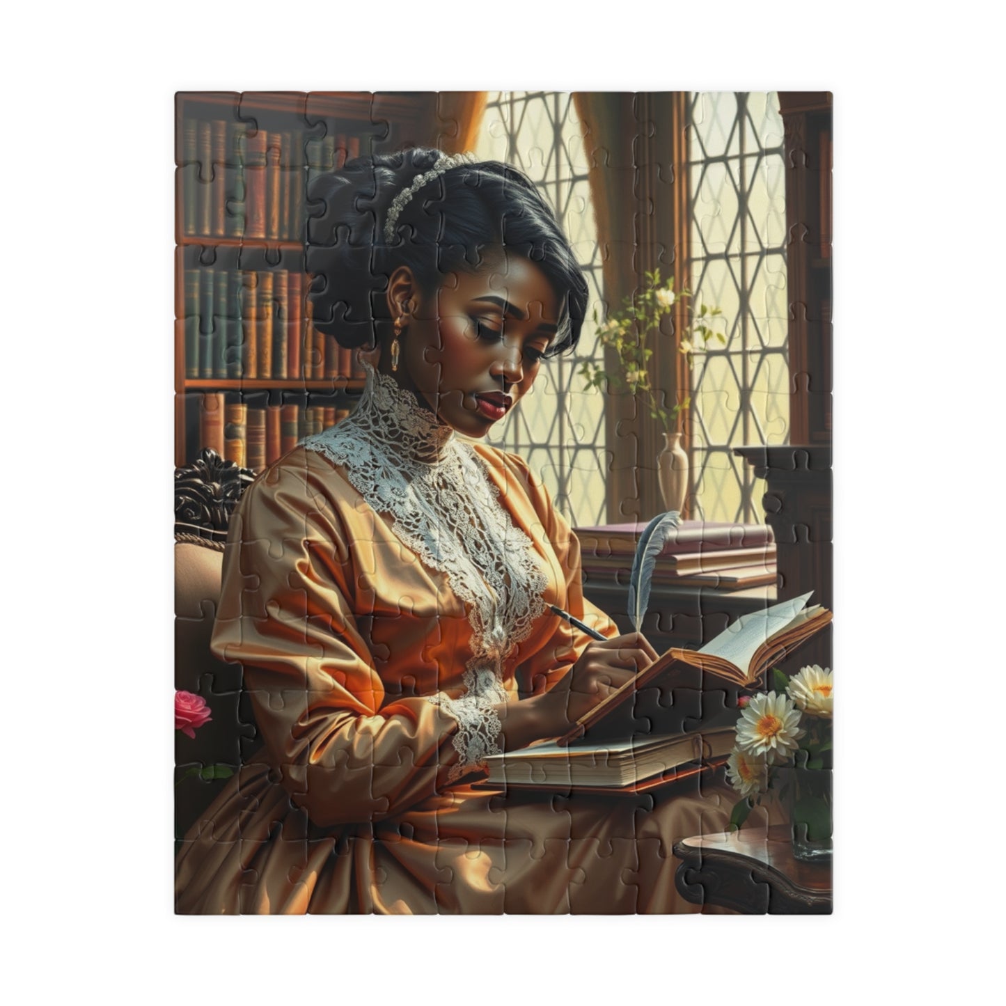 African American Woman Puzzle, Victorian Era Black Woman Reading Jigsaw, Family Game Night, Creative Activity, Black History Month Gift 110 pcs (Vertical) Puzzle The Puzzle Chest