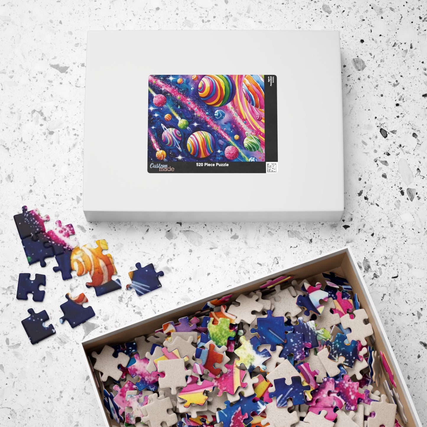 Puzzle, Candy Cosmos Trippy 110, 252, 520, 1014-piece - Swirling Candy Planets, Relaxing Jigsaw, Unique Space Gift, Mindful Activity, Fun Puzzle The Puzzle Chest