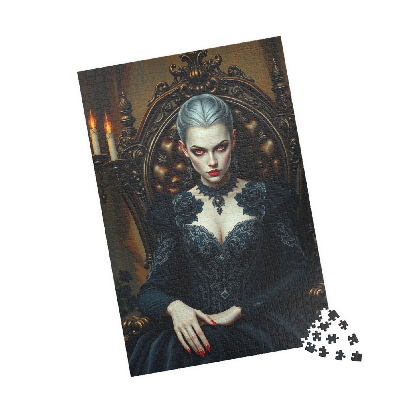 Gothic Vampire Puzzle, Dark Fantasy Art Jigsaw Game for Adult Puzzle Lovers, Home Entertainment, Gift for Friends, Mindfulness Brain Teaser Puzzle The Puzzle Chest
