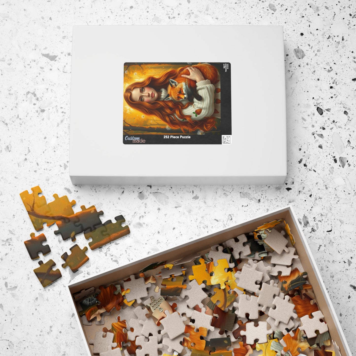 Nature-Inspired Jigsaw Puzzle Featuring a Woman and Fox, Animal Lover Gift for Friend, Indoor Activity for Family or Solo Entertainment Puzzle The Puzzle Chest