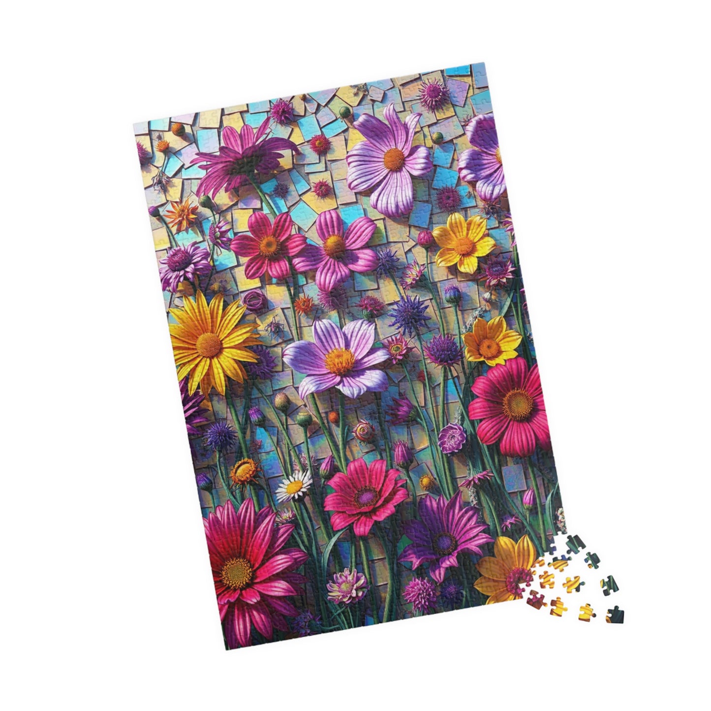 Floral Mosaic Puzzle, 110-1014 Pieces, Flower Jigsaw Game, Relaxing Family Activity, Gift for Puzzle Lovers and Art Enthusiasts, Frameable Puzzle The Puzzle Chest