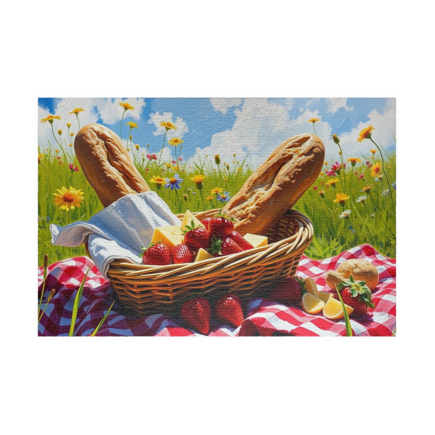 Spring Picnic Puzzle (110, 252, 520, 1014-piece) - Perfect for Family Fun, Game Night, Outdoor Gatherings, Foodie Birthday Holiday Gifts 1014 pcs (Horizontal) Puzzle The Puzzle Chest