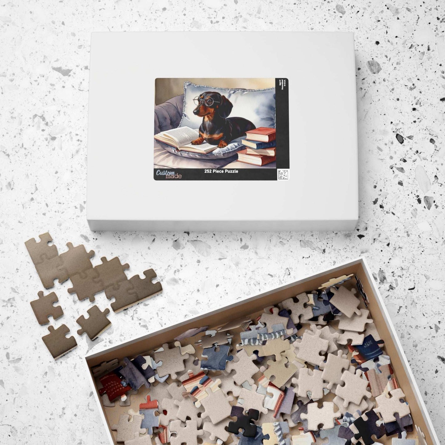 Dachshund Book Lover Puzzle - Cozy Pet Puzzle for Dog Lovers, Family Game Night, Gift for Bookworms, Fun Indoor Activity, Relaxing Gift Puzzle The Puzzle Chest