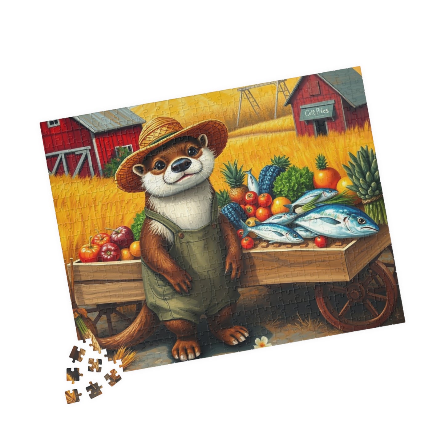 Whimsical Animal Jigsaw Puzzle, Otter Farm Scene, Fun Family Game Night, Perfect Gift for Adult and Animal Lover Puzzle The Puzzle Chest
