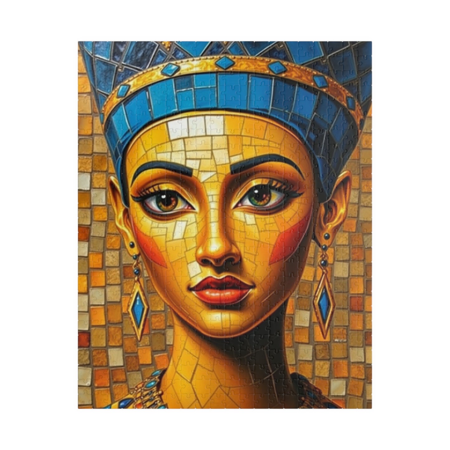 Mosaic Portrait Egyptian Queen Puzzle, 110-1014 Pieces Beautiful Nefertiti Jigsaw Game, Gift for Art Lovers, Challenging Pastime, Family Fun 520 pcs (Vertical) Puzzle The Puzzle Chest