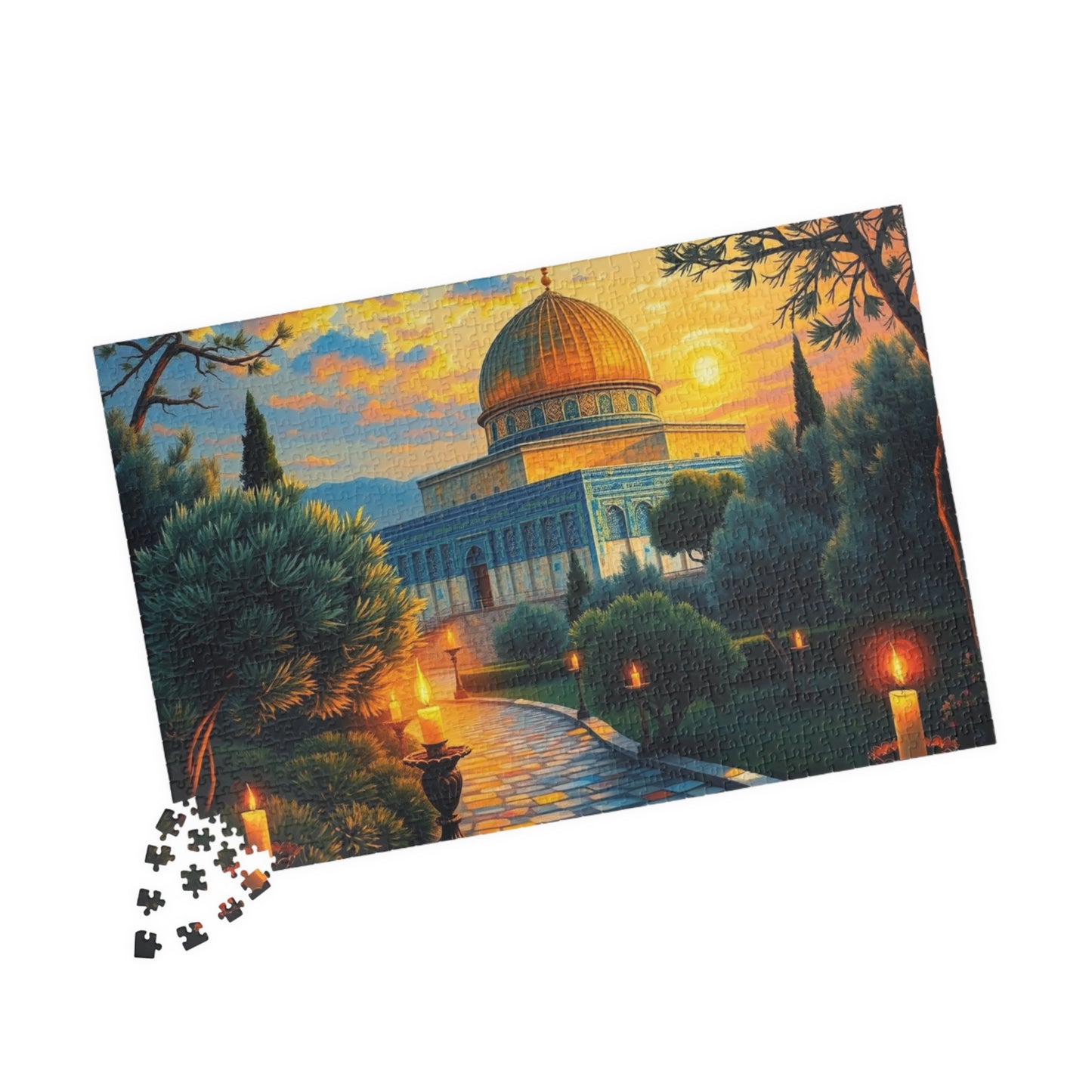 Dome of the Rock Jigsaw Puzzle, Famous Historical Religious Landmark, Islamic Faith Based Game, Jerusalem Art Gift for Travel Lover Puzzle The Puzzle Chest