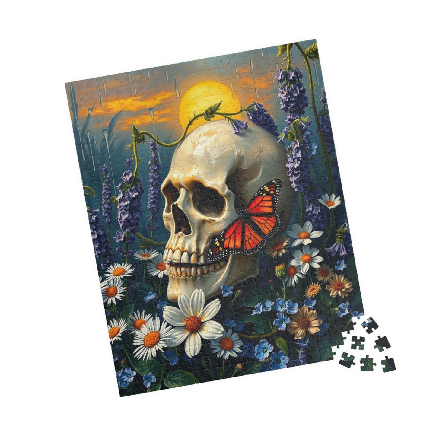 Skull and Butterfly Puzzle, Artistic Dark Art Jigsaw Puzzle for Adults, Unique Gothic Artwork Puzzle Lover Gift, Relaxing Fun Solo Activity Puzzle The Puzzle Chest