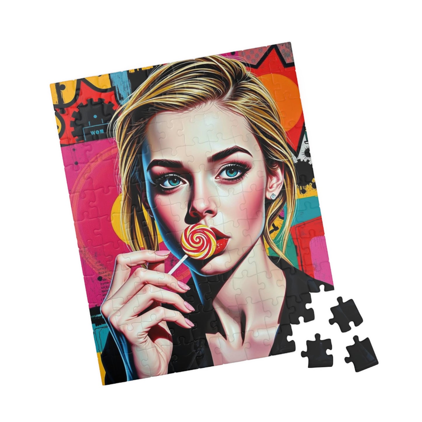 Colorful Pop Art Puzzle - Engaging Woman Portrait Jigsaw for Art Lovers, Family Game Night, Unique Gifts, Home Entertainment, Stress Relief Puzzle The Puzzle Chest