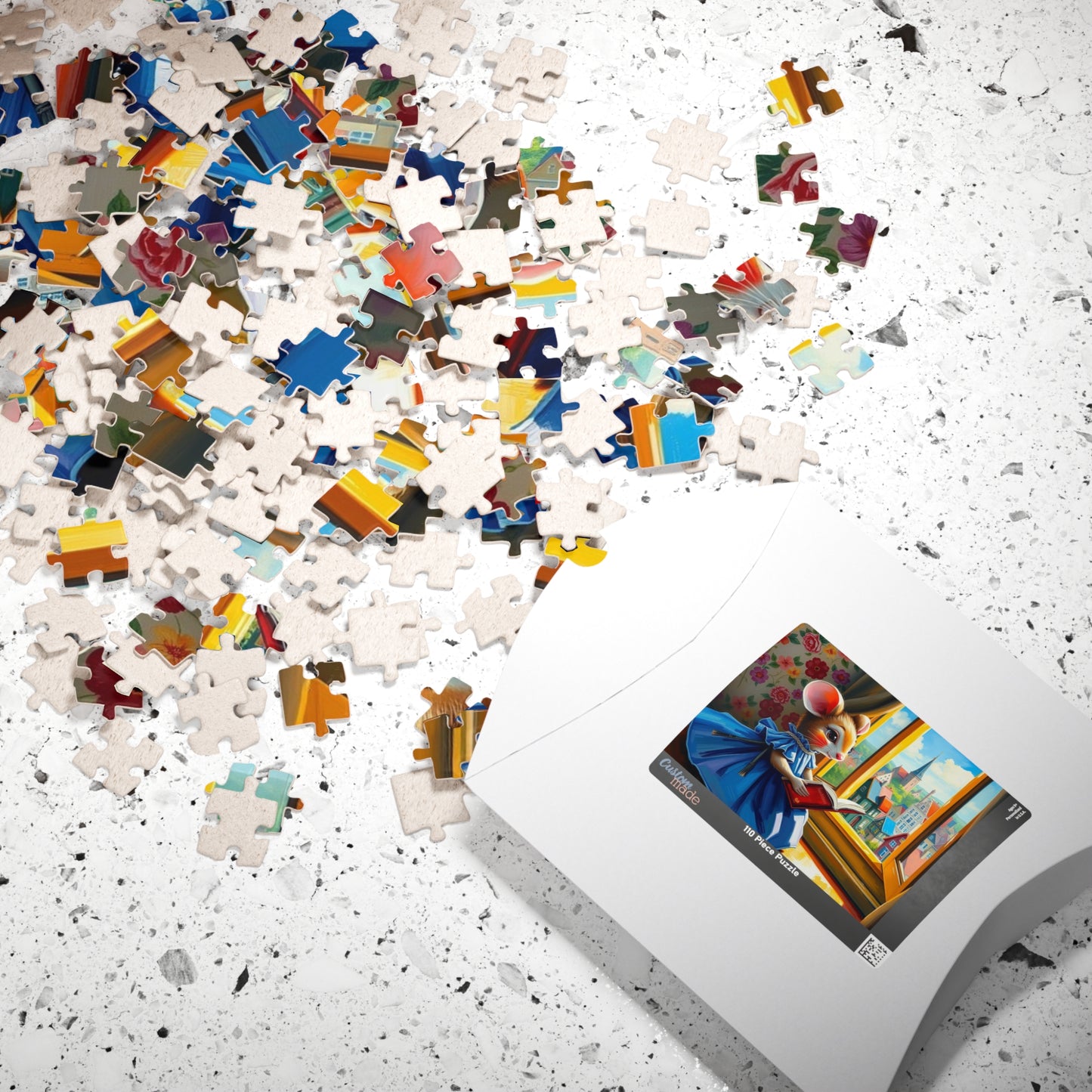 Whimsical Mouse Reading Jigsaw Puzzle, Cozy Home Entertainment, Unique Gift for Adults, Family Game Night, Mental Exercise Puzzle The Puzzle Chest