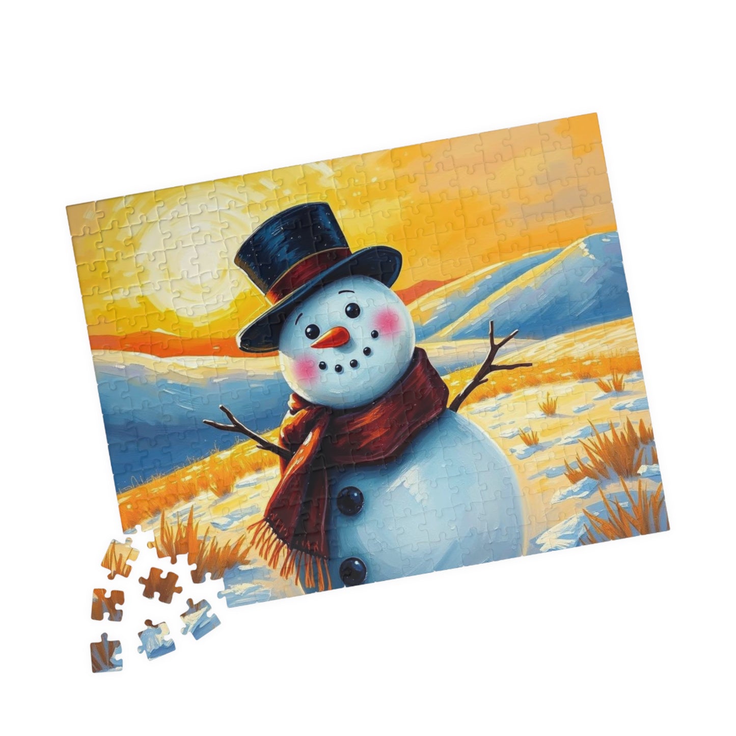 Lonely Snowman Puzzle, 110-1014 Piece Nostalgic Winter Jigsaw Game for Adults, Family Fun, Holiday Entertainment, Gift for Puzzle Lovers