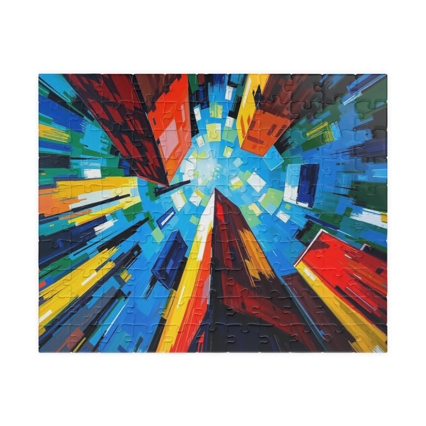 Colorful Cityscape Puzzle - Abstract Jigsaw Game for Fun Family Activity, Gift for Friend, Home Entertainment, Game Night Essential 110 pcs (Horizontal) Puzzle The Puzzle Chest