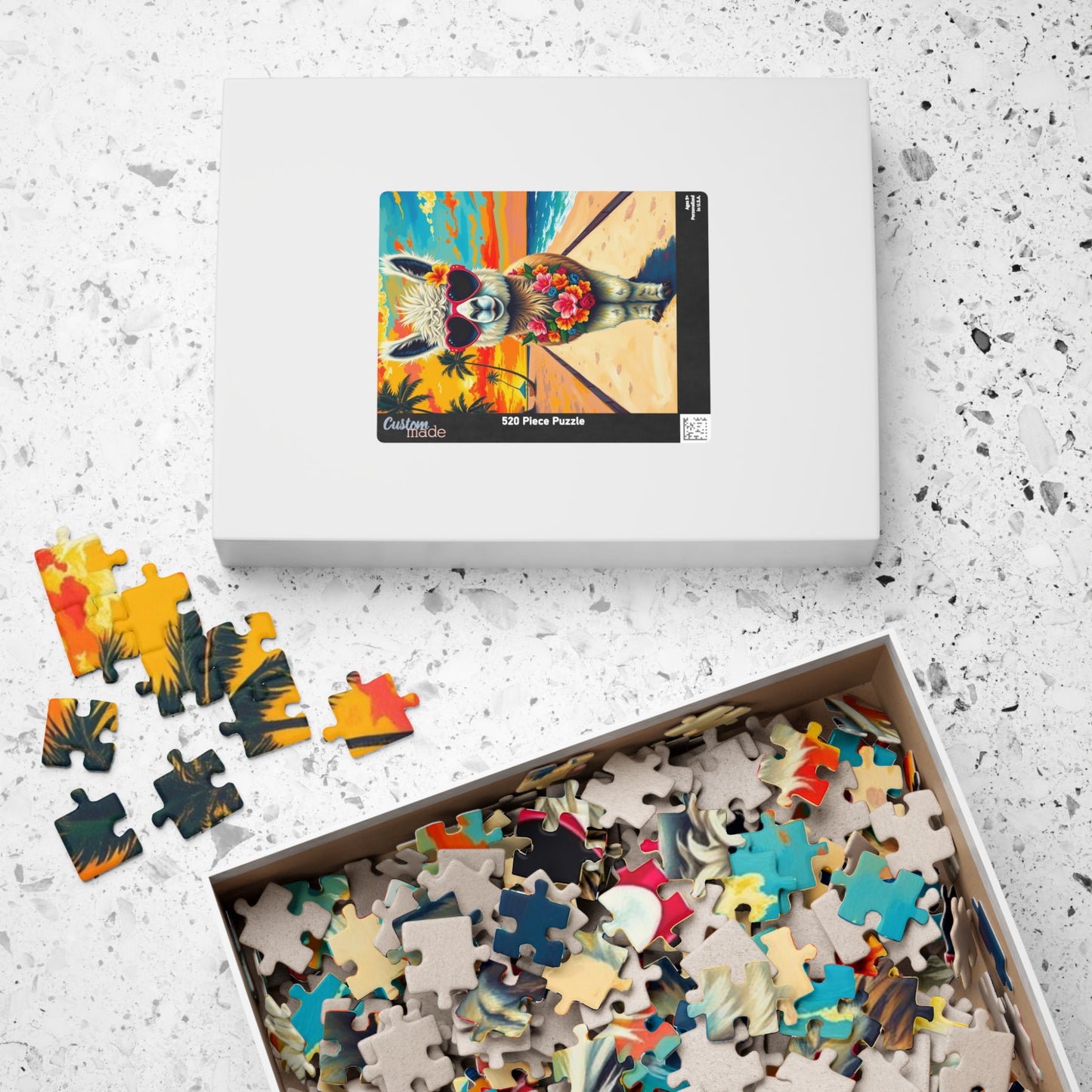 Whimsical Llama Jigsaw Puzzle, Beach Scene, Fun Family Game, Unique Gift for Adults, Perfect for Animal Lovers Puzzle The Puzzle Chest