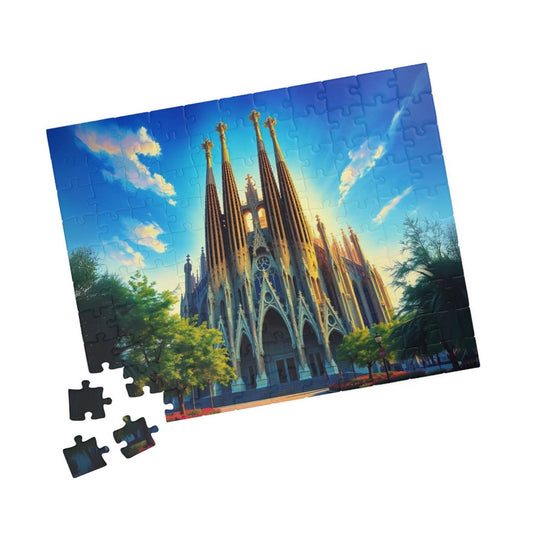 Sagrada Familia Puzzle, Famous Landmark Iconic Barcelona Church, Travel-inspired Jigsaw 110 pcs (Horizontal) Puzzle The Puzzle Chest