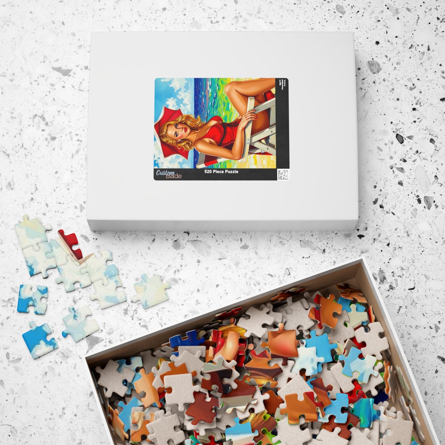 Retro Beach Scene Puzzle, Vintage Art Puzzle for Adults, 110-1014-Piece, Fun Family Activity, Gift for Puzzle Lovers, Summer Vibes, Home The Puzzle Chest