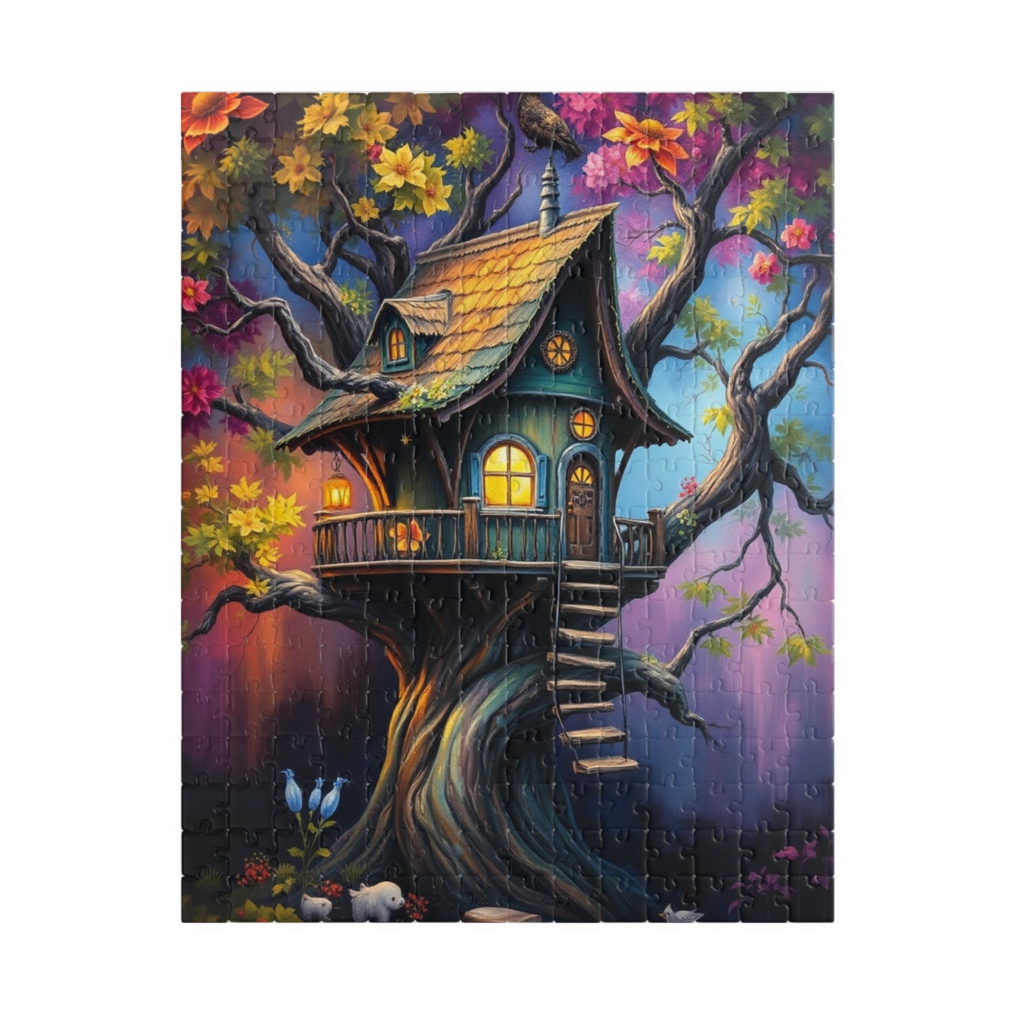 Charming Treehouse Jigsaw Puzzle for Adults, Puzzle Lover Holiday or Birthday Gift for Friends, Mindfulness Activity, Entertaining Pastime 252 pcs (Vertical) Puzzle The Puzzle Chest