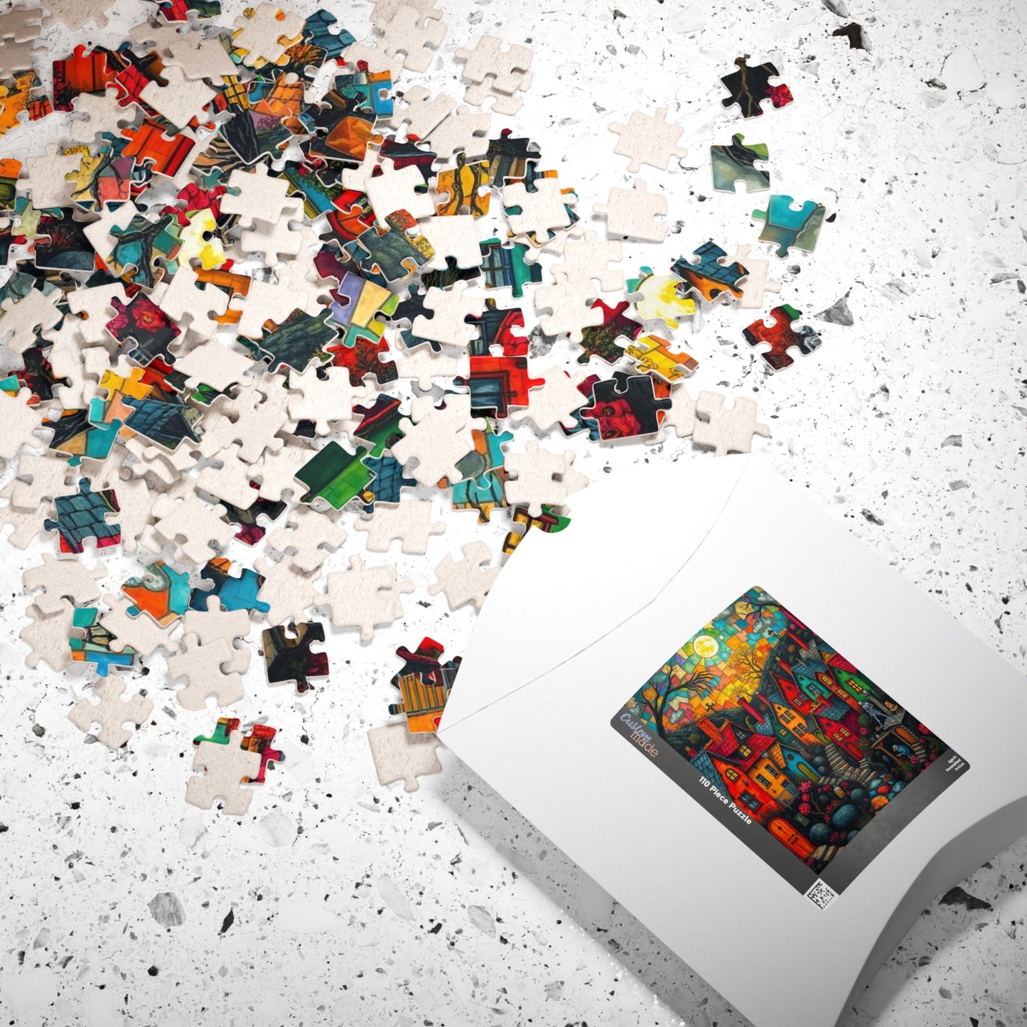 Colorful Halloween Village Jigsaw Puzzle - 110, 252, 520, 1014 Pieces, Cozy Home Decor, Fun Family Activity, Unique Gift Idea The Puzzle Chest