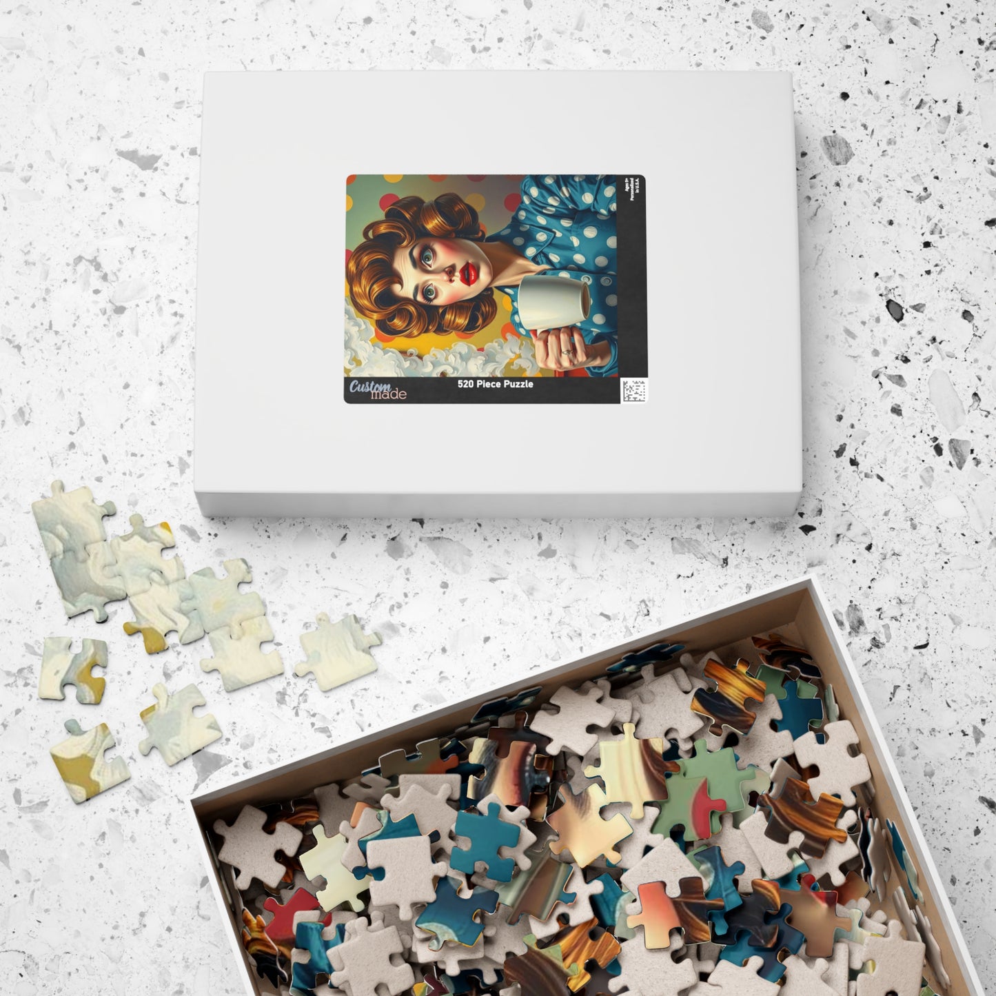 Retro Style Puzzle with Vintage Woman, 110-520 Piece Jigsaw, Perfect for Family Game Night, Nostalgic Gifts for Puzzle Lovers