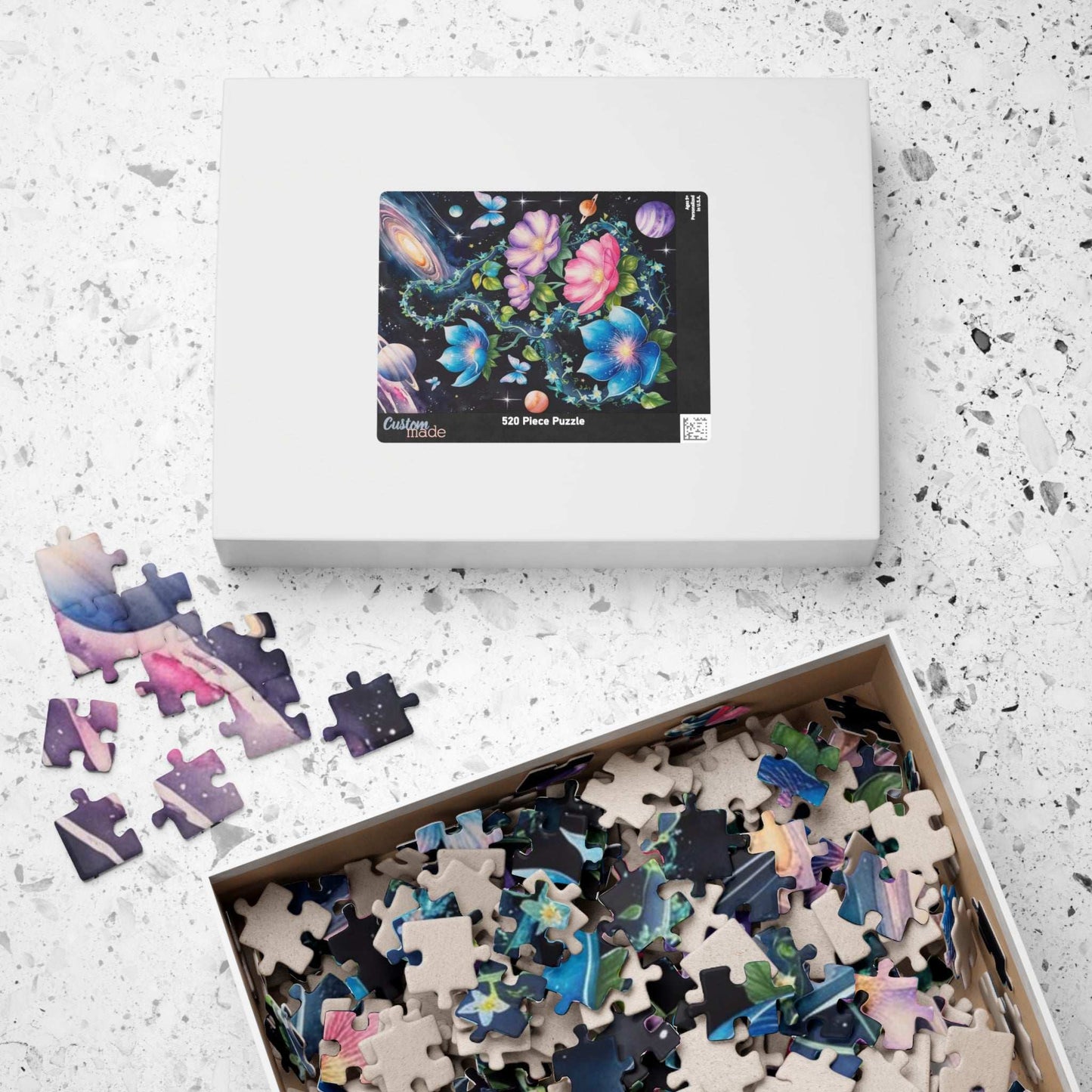Cosmic Garden Jigsaw Puzzle (Butterflies Planets Stars), Fantasy Family Game Night, Adult Activity, Syfy Space Lover Gift, Hobby Puzzle The Puzzle Chest