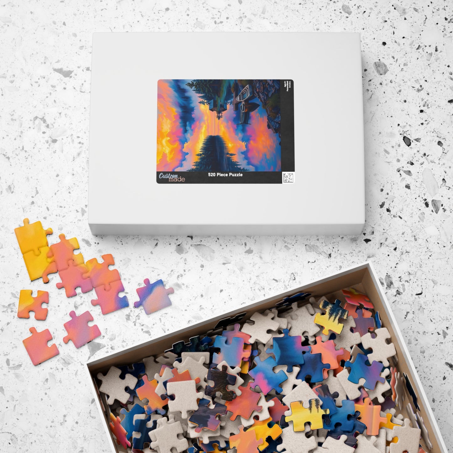 Scenic Puzzle with Colorful Lake Reflection, Nature Lovers Gift, Mindful Hobby, Family Game Night, Unique Home Decor Puzzle The Puzzle Chest
