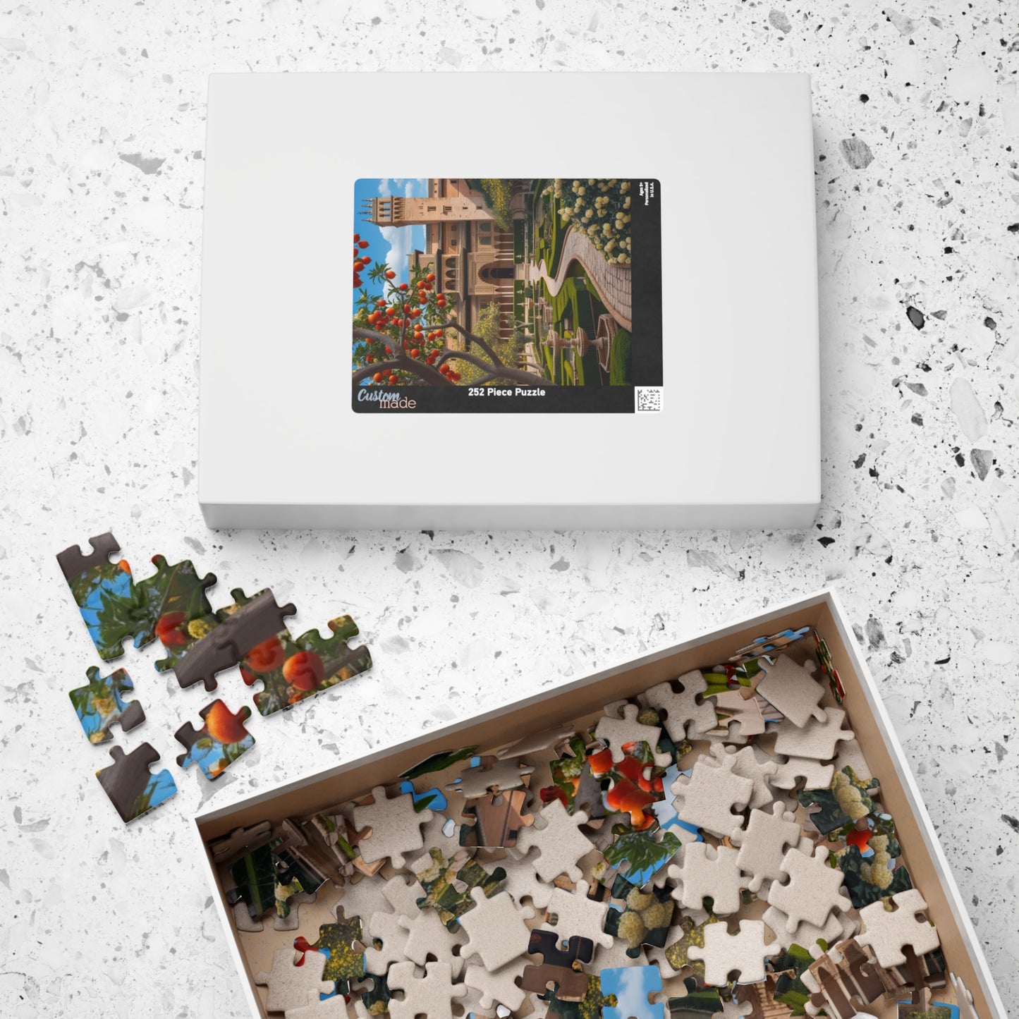 Alhambra Palace Landmark Puzzle, Spanish Architecture Jigsaw Game, Pomegranate Tree Garden, Family Entertainment, Quiet Leisure Activity Puzzle The Puzzle Chest