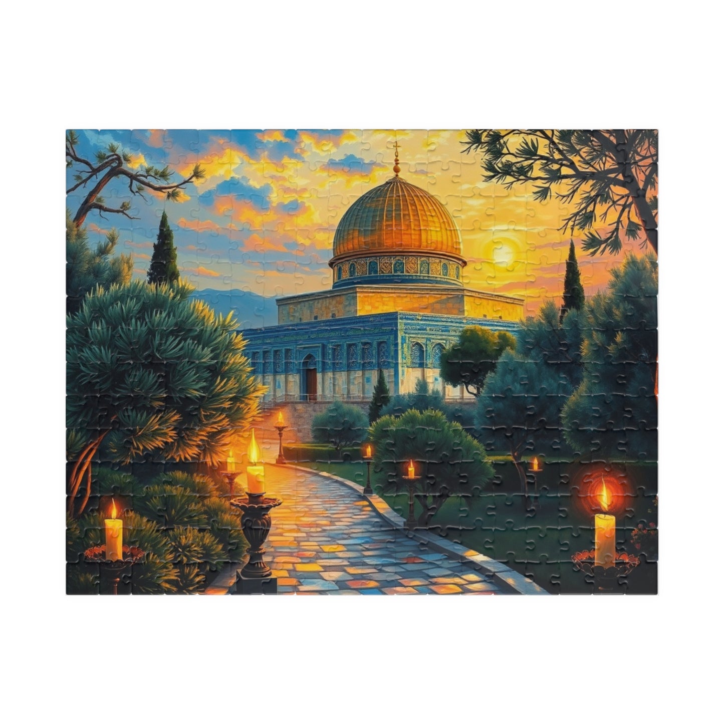 Dome of the Rock Jigsaw Puzzle, Famous Historical Religious Landmark, Islamic Faith Based Game, Jerusalem Art Gift for Travel Lover 252 pcs (Horizontal) Puzzle The Puzzle Chest