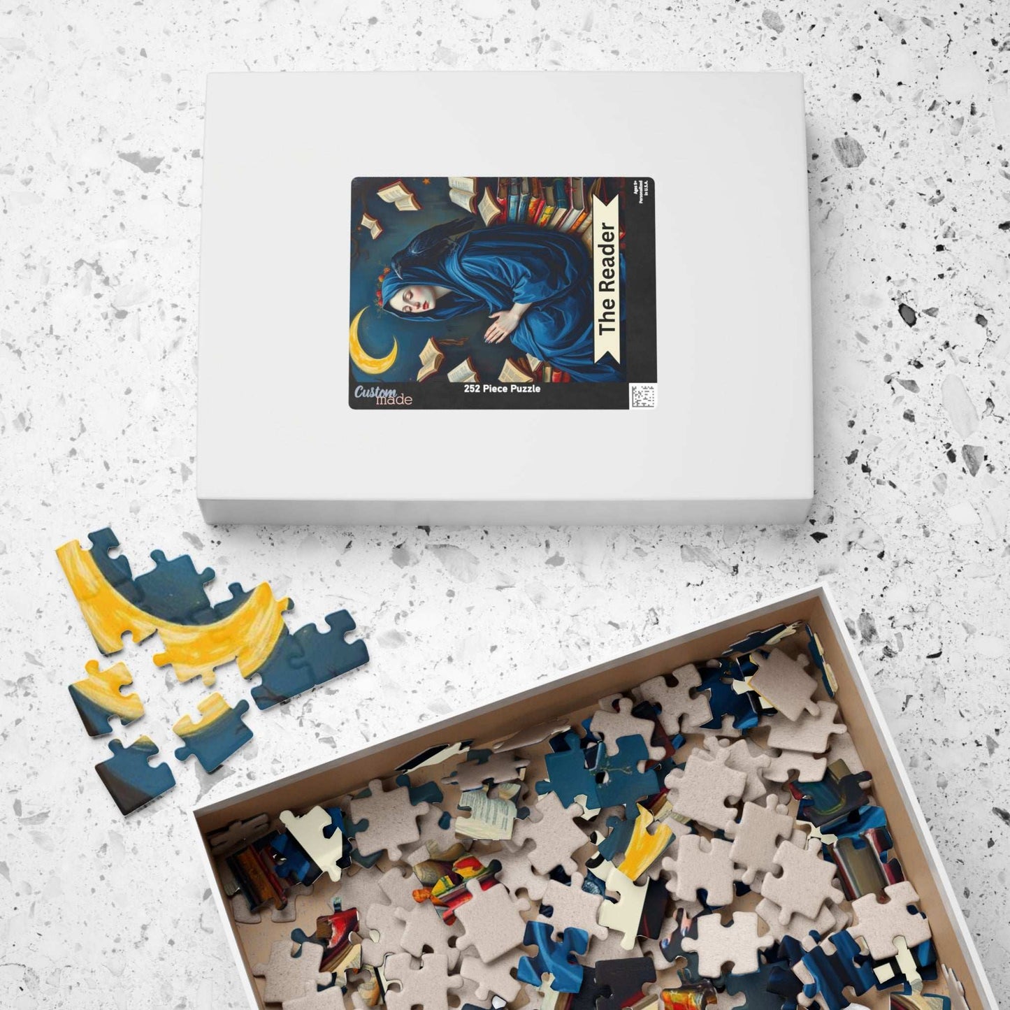 The Reader Mystical Tarot Card Jigsaw Puzzle: Books, Raven, Moon - Hobby Game Puzzle The Puzzle Chest