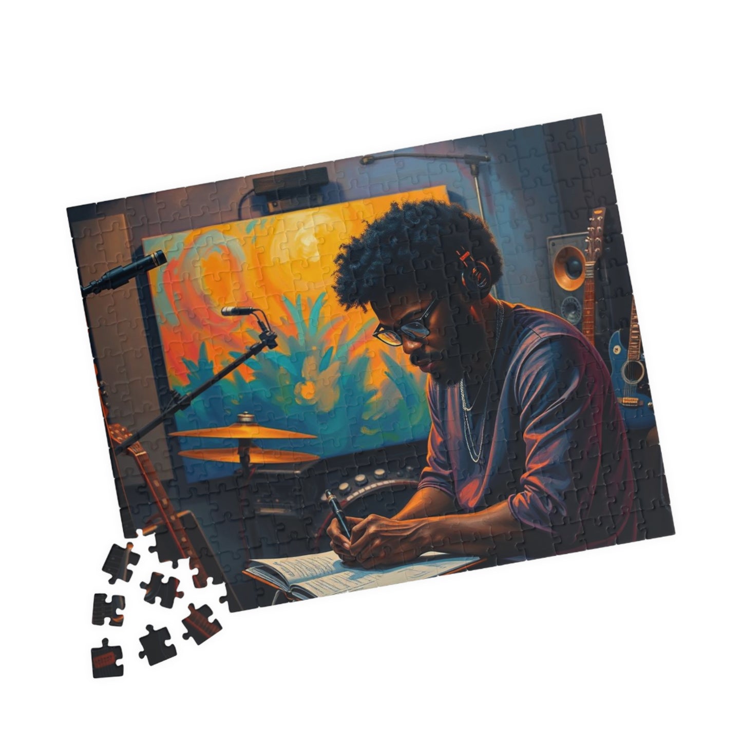 Black Musician Jigsaw Puzzle - African American Man, Black Art, Father's Day Puzzle Lover Afrocentric Gift for Friend Art Enthusiast Puzzle The Puzzle Chest