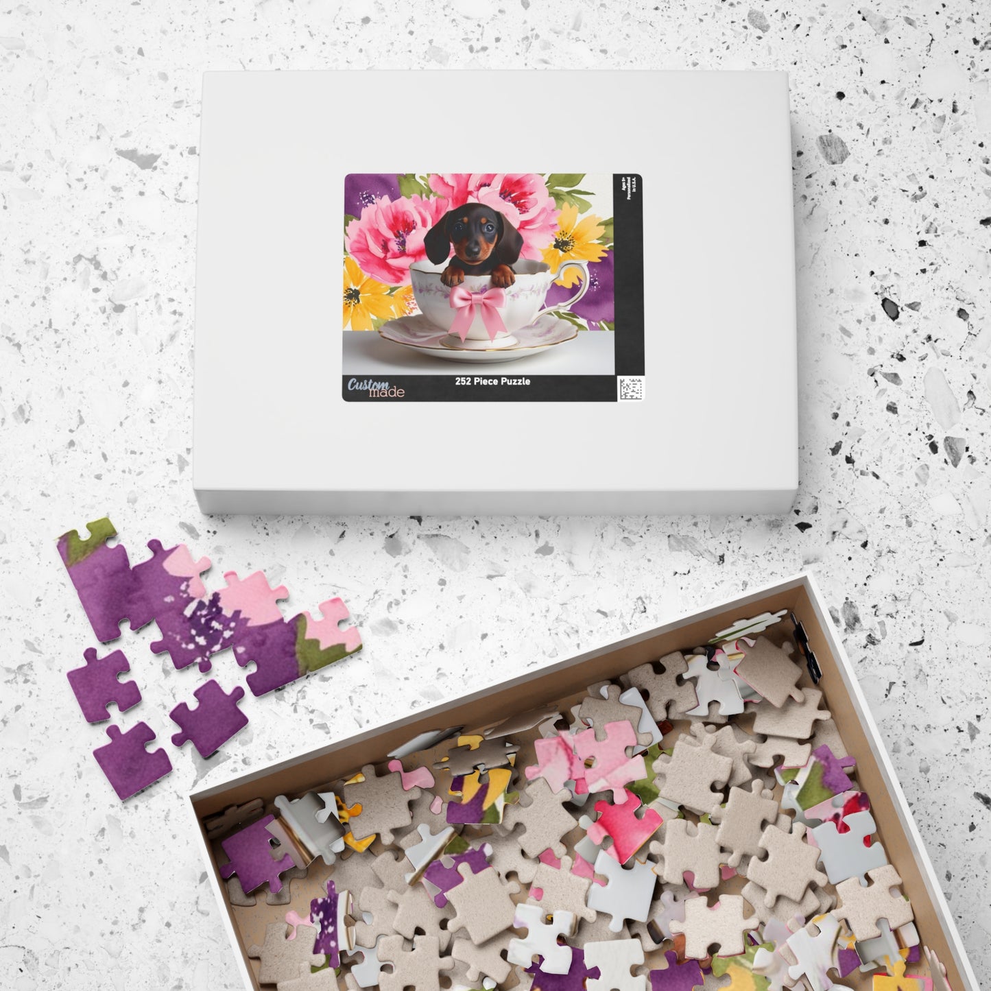 Cute Dachshund Puppy in Teacup Puzzle, Fun Family Activity, Pet Lovers Gift, 110-1014 Piece Puzzle, Dog-Themed Decor, Gift for Animal Lovers Puzzle The Puzzle Chest