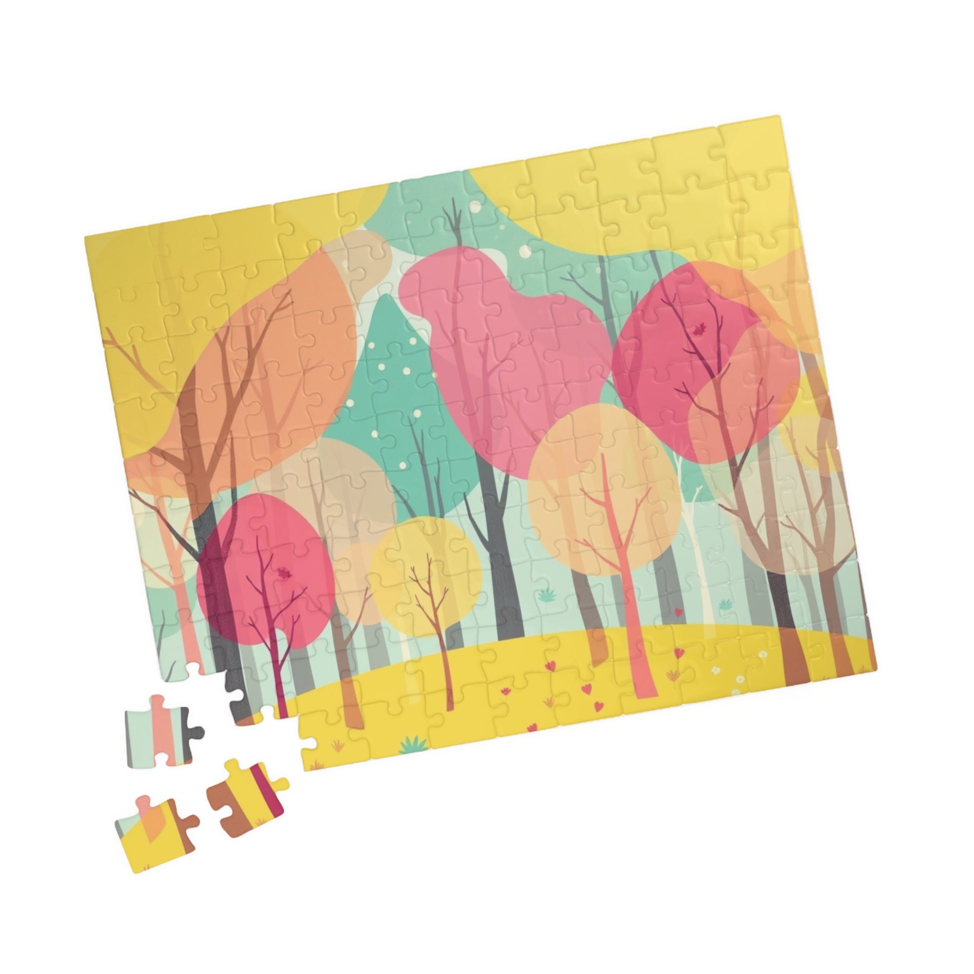Whimsical Abstract Forest Jigsaw Puzzle - Translucent Overlapping Tree Design Puzzle The Puzzle Chest