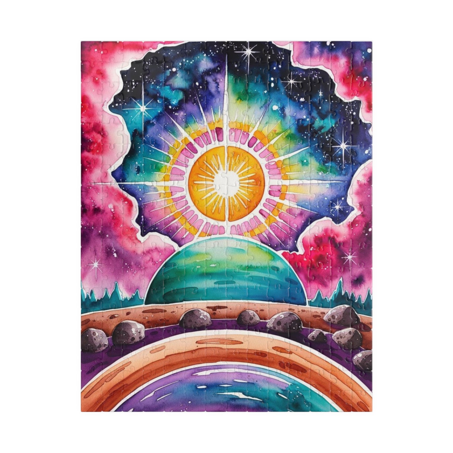 Galactic Sunrise Jigsaw Puzzle, Space Themed Puzzle with Stars Nebulae and Asteroids, Family Game Night Activity, Puzzle Enthusiast Hobbyist 252 pcs (Vertical) Puzzle The Puzzle Chest