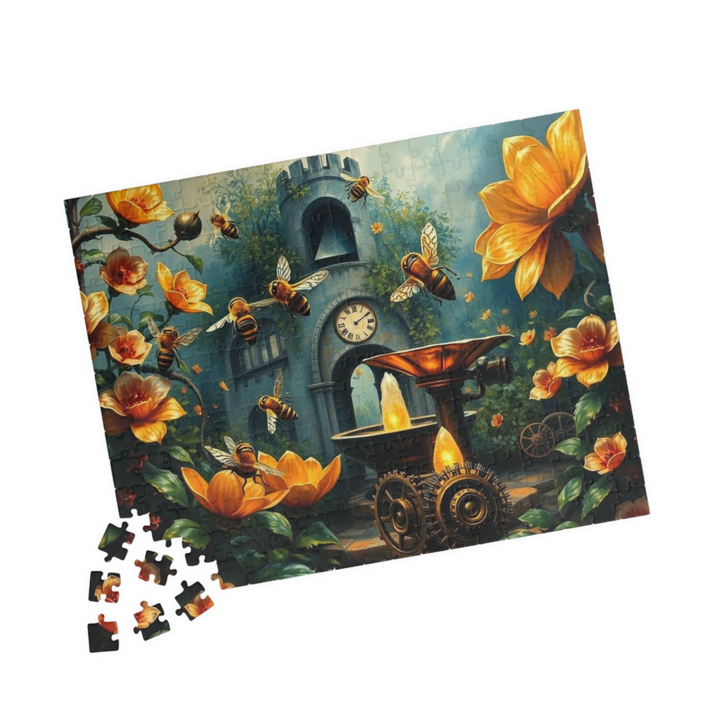 Floral Garden Steampunk Jigsaw Puzzle - Mindful Home Entertainment, Fun Family Game Night, Puzzle Lover Gift for Friend, Unique Brain Teaser Puzzle The Puzzle Chest