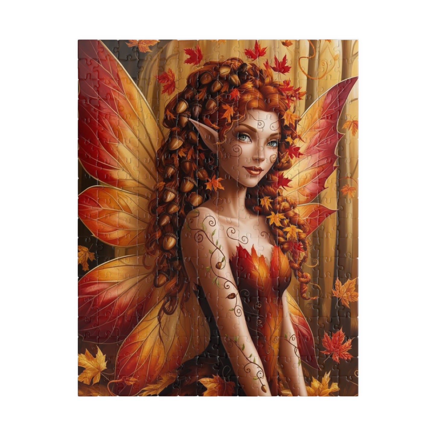 Autumn Fairy Puzzle - Enchanting Fall Artwork, 110, 252, 520, 1014-piece, Gift for Puzzle Lovers, Cozy Nights, Relaxing Activities, Family 252 pcs (Vertical) Puzzle The Puzzle Chest