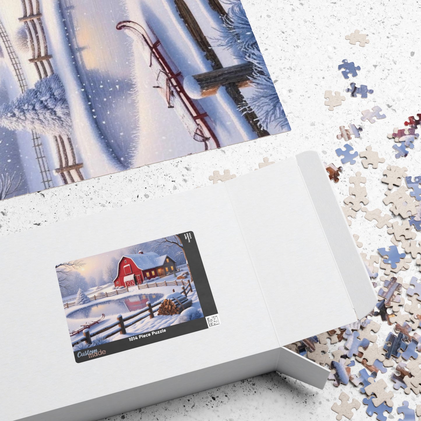Winter Farmhouse Puzzle, Landscape Jigsaw Game, Perfect for Family Nights, Holiday Fun, Home Decor, Gift for Puzzle Lover, Relaxing Activity Puzzle The Puzzle Chest