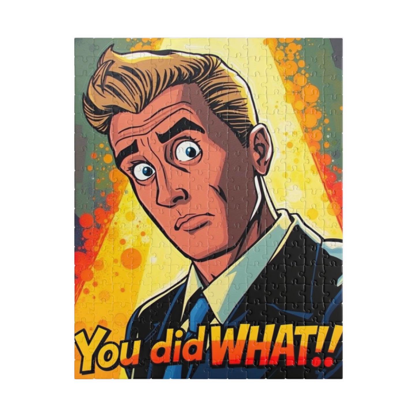 Comic Style Pop Art Jigsaw Puzzle - You Did What!!, Fun Family Game, Gift for Puzzle Lovers, Mindful Home Entertainment, Party Activity 252 pcs (Vertical) Puzzle The Puzzle Chest