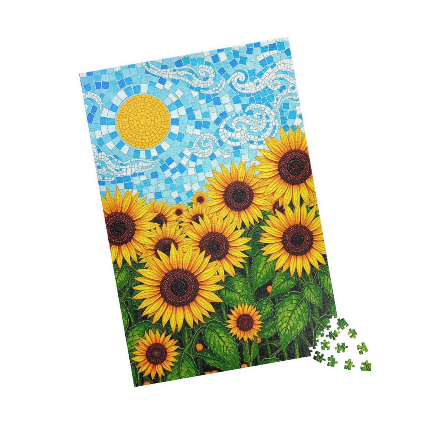 Mosaic Sunflower Puzzle - 110, 252, 520, 1014-piece Serene Floral Jigsaw Game for Adults, Home Decor, Nature Lover Gift, Relaxing Activity Puzzle The Puzzle Chest