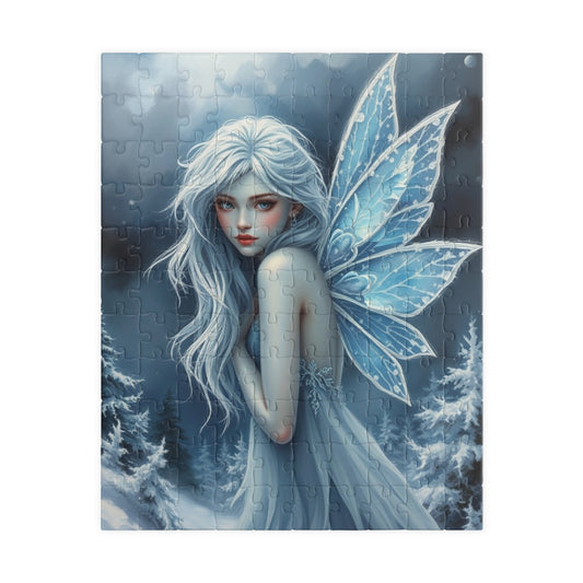 Frosted Winter Fairy Puzzle, Enchanted Mythical Creature, Magical Puzzle Lover Gift Fantasy Game for Cozy Family Night Solo Fun Brain Teaser 110 pcs (Vertical) Puzzle The Puzzle Chest