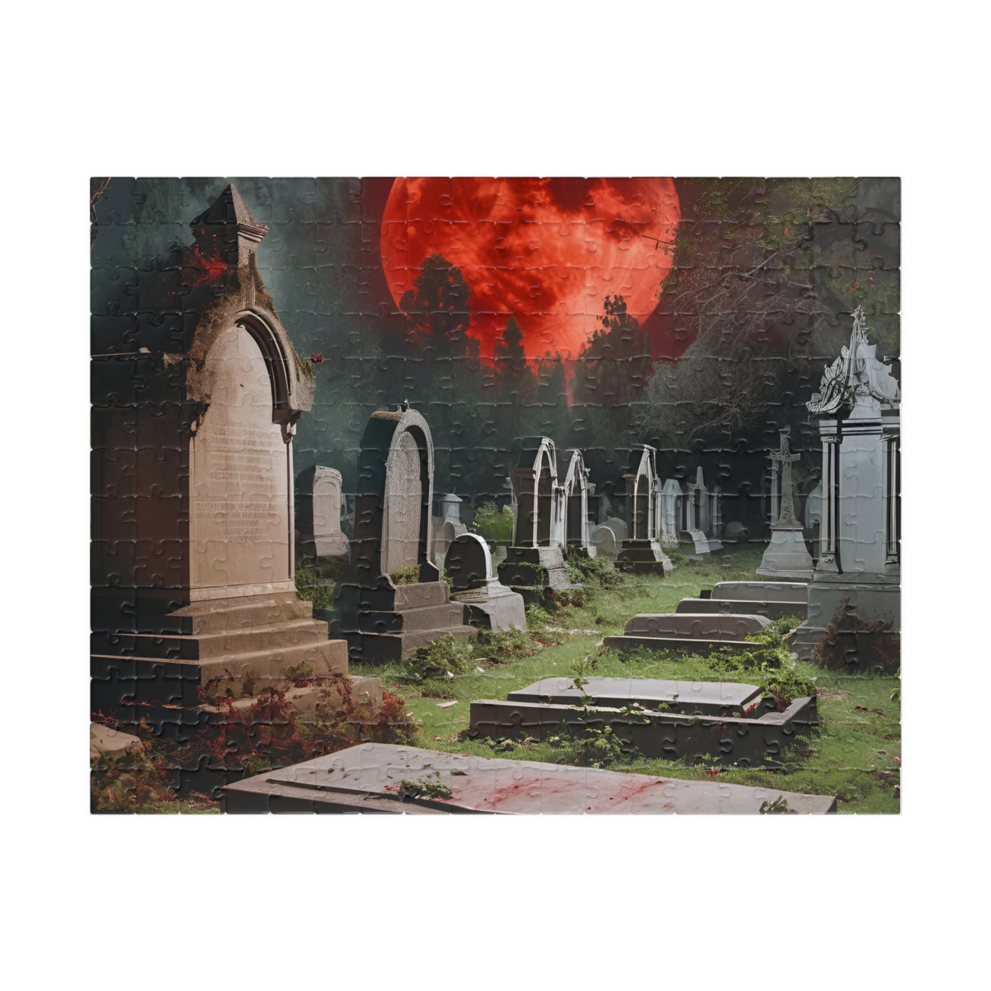 Haunting Graveyard Puzzle - 110-1014 Pieces, Perfect for Halloween, Family Fun Night, Gifts for Puzzle Lovers, Spooky Decor 252 pcs (Horizontal) Puzzle The Puzzle Chest