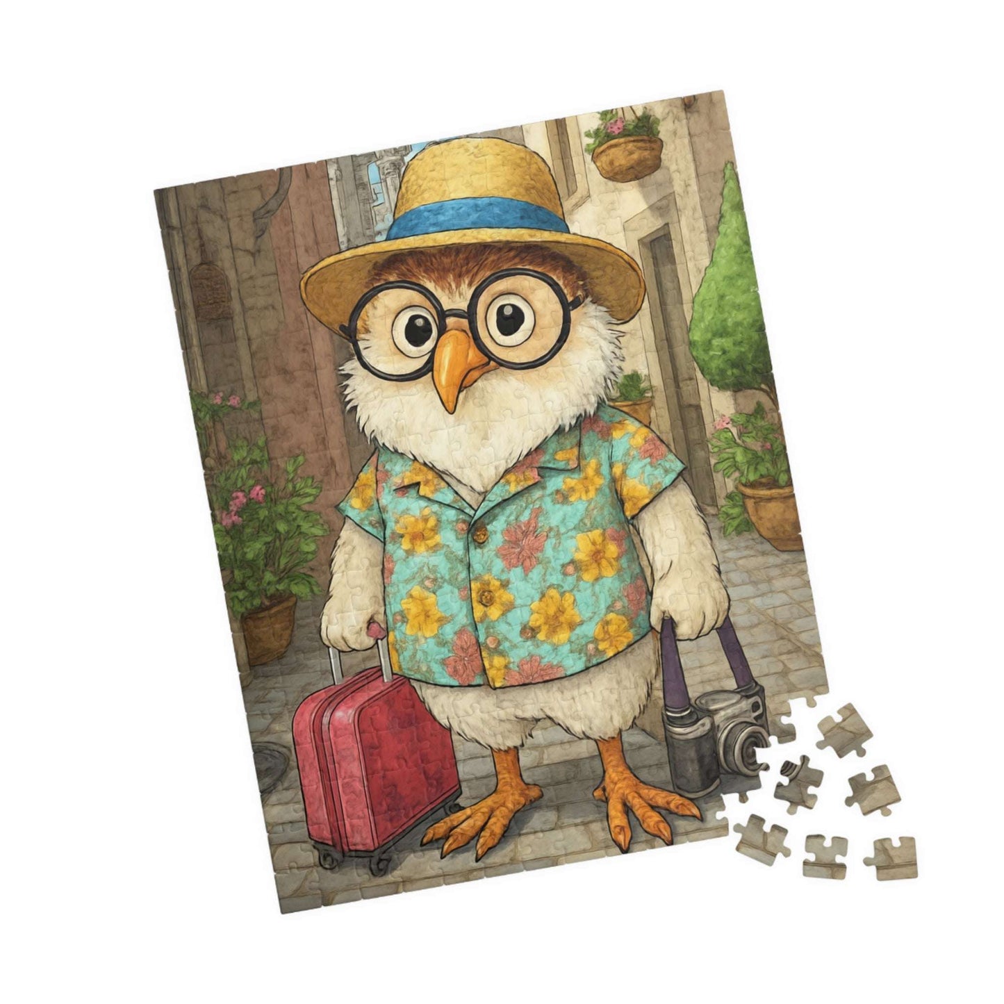 Chicken Traveler Jigsaw Puzzle, Cartoonish Bird Game for Adults, Gift for Holidays Birthdays, Family Time, Farm Animal Lovers, Brain Teaser Puzzle The Puzzle Chest