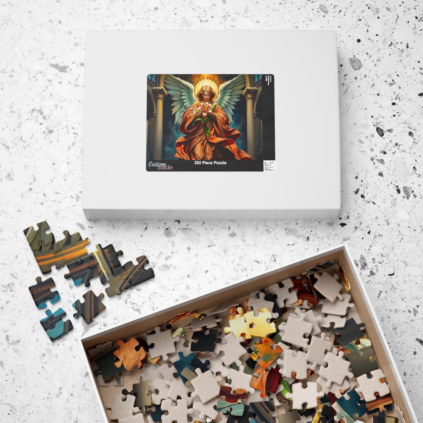 Divine Messenger Jigsaw Puzzle, Angel Artwork, Gothic Art Print, Elegant Puzzle for Adults, Holiday Birthday Gift for Friend Indoor Activity Puzzle The Puzzle Chest