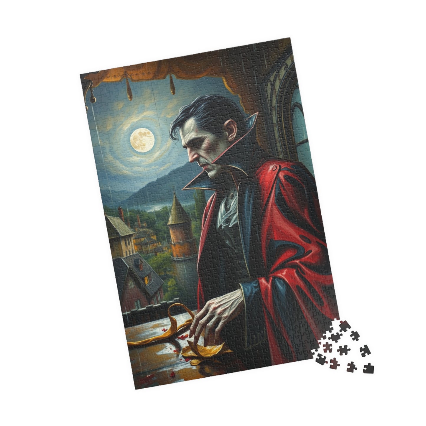 Gothic Vampire Puzzle, Perfect for Halloween, Horror Decor, Family Game Night, Unique Gift, 110-1014-piece Options Puzzle The Puzzle Chest