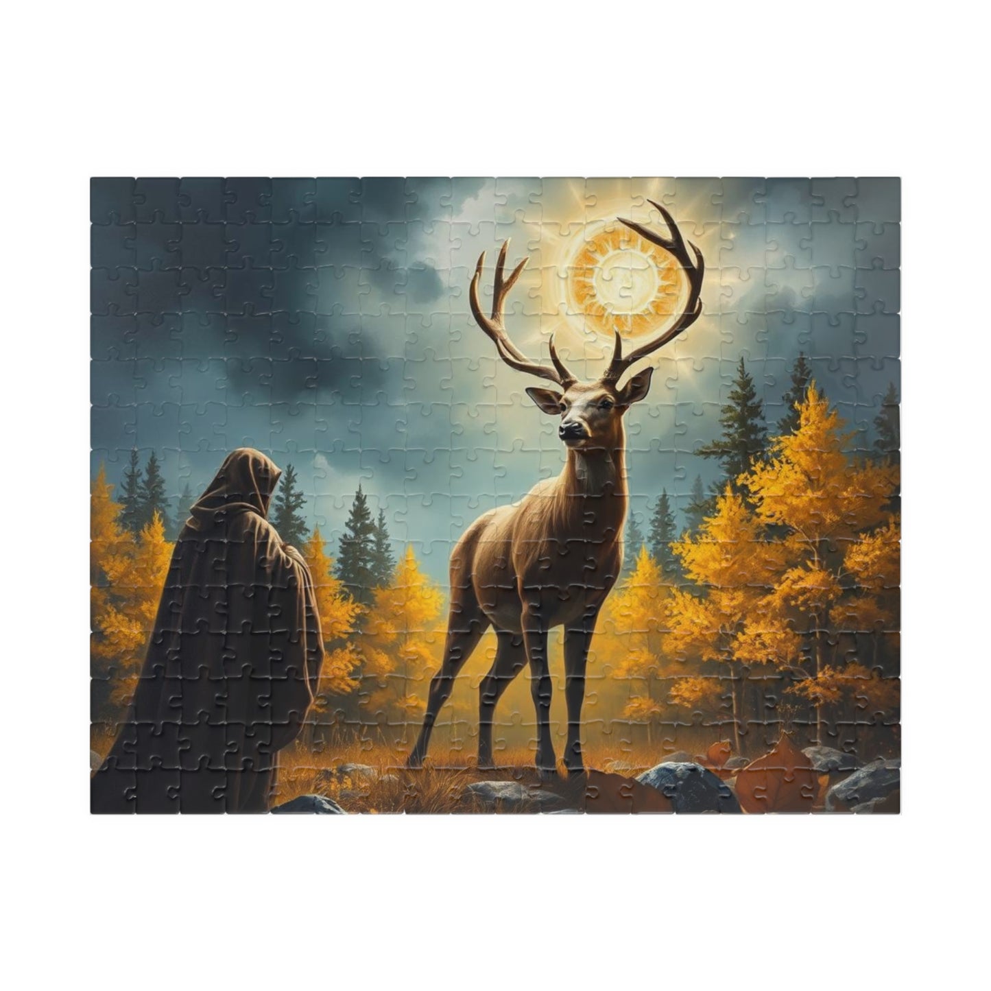 Mystical Deer Jigsaw Puzzle - Forest Scene, Gothic Puzzle, Dark Fantasy Puzzle Lover Gift for Solo Fun, Leisure Indoor Activity, Mindfulness 252 pcs (Horizontal) Puzzle The Puzzle Chest