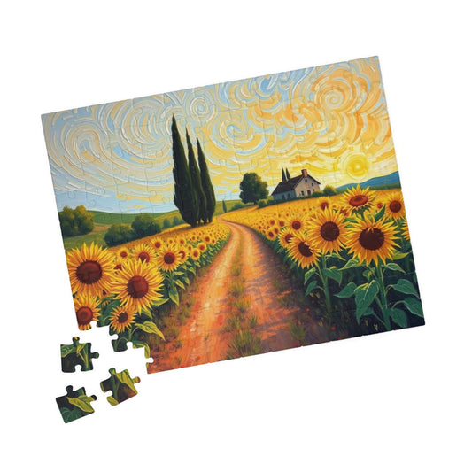 Sunflower Sunrise Puzzle - Nature Lover's Jigsaw, Ideal for Family Activity or Solo Fun, Mindfulness Puzzle Lover Birthday Gift for Friends Puzzle The Puzzle Chest