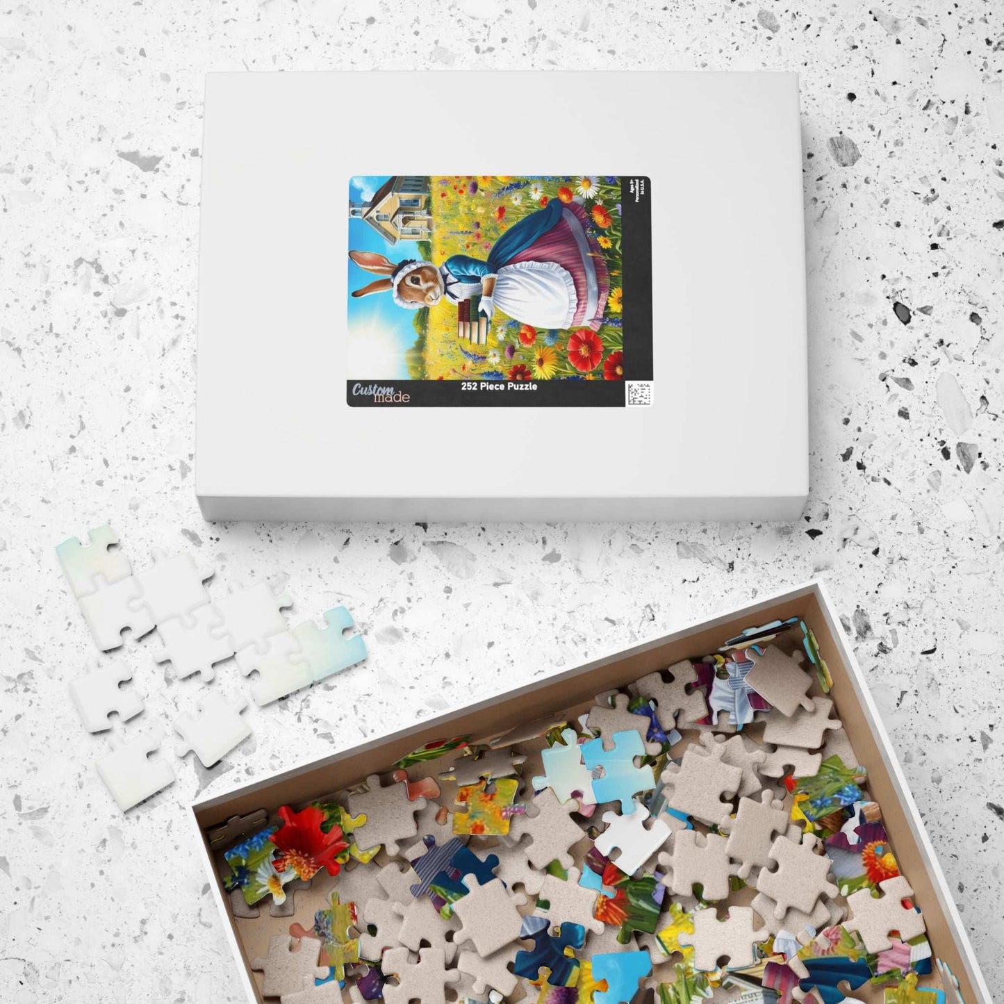 Whimsical Rabbit Jigsaw Puzzle, Charming Artwork for Book Lover, Easter Spring Puzzle Gift for Adults, Unique Fun Family Game Night Puzzle The Puzzle Chest