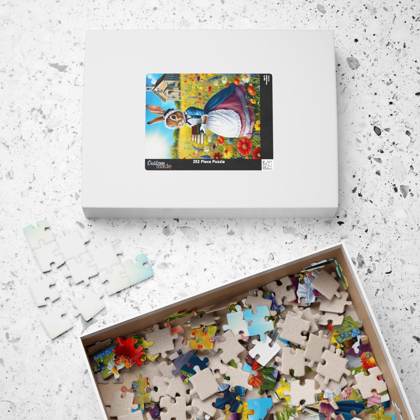 Whimsical Rabbit Jigsaw Puzzle, Charming Artwork for Book Lover, Easter Spring Puzzle Gift for Adults, Unique Fun Family Game Night Puzzle The Puzzle Chest
