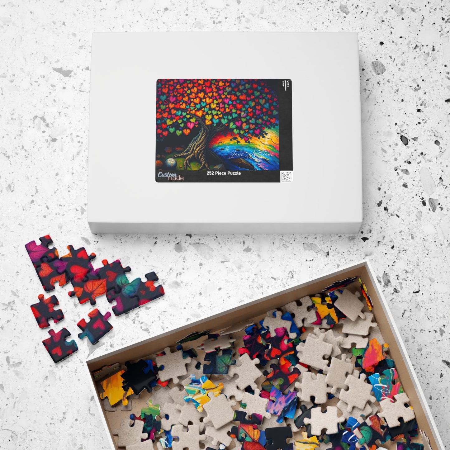 Tree of Pride Jigsaw Puzzle, Rainbow Heart Tree Puzzle, LGBTQ+ Art, Colorful Family Game, Pride Month Gift for Adult Indoor Entertainment Puzzle The Puzzle Chest