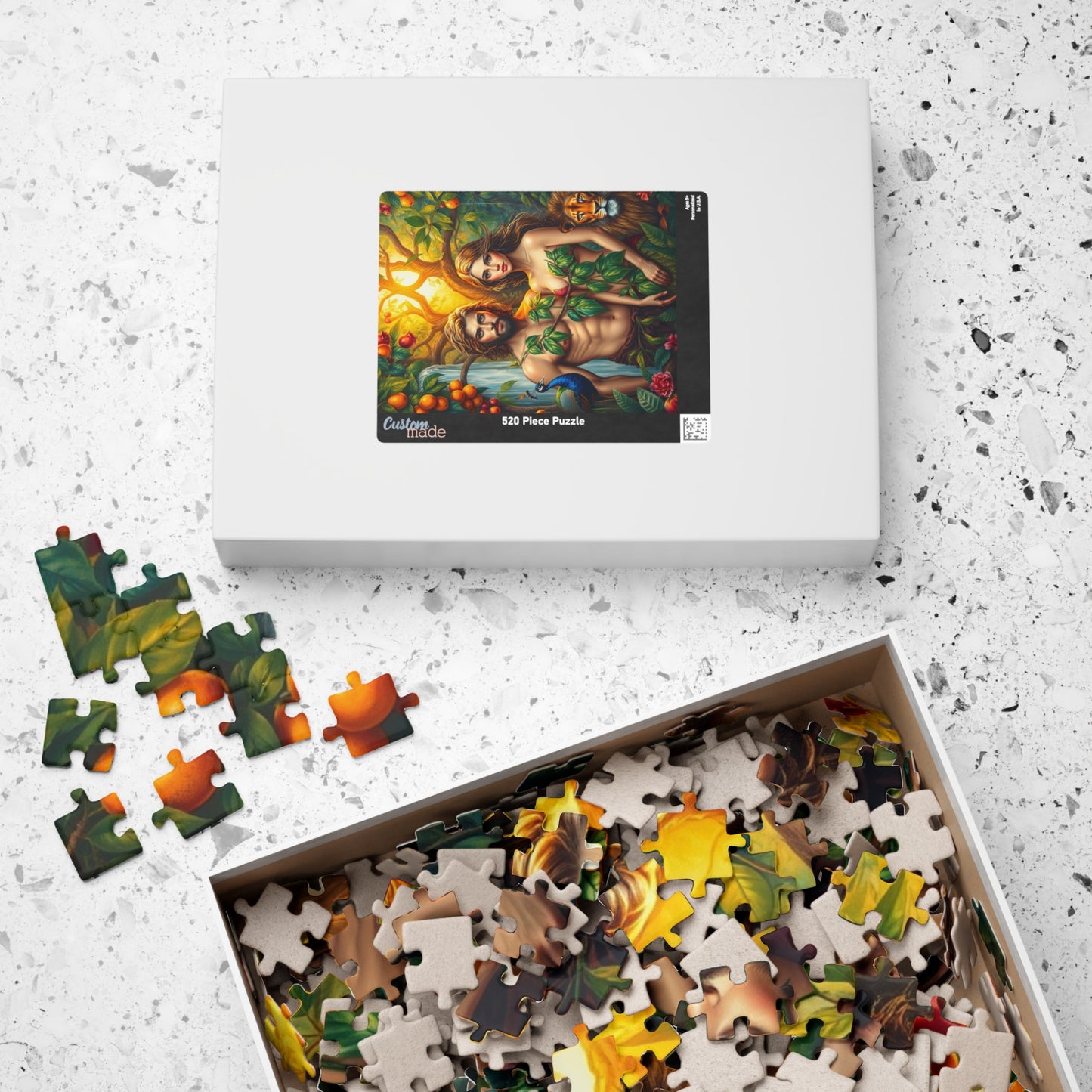 Adam and Eve Jigsaw Puzzle - Biblical Art of the Garden of Eden, Spiritual and Religious Puzzle for Adults, Faith-Based Gift for Friends Puzzle The Puzzle Chest